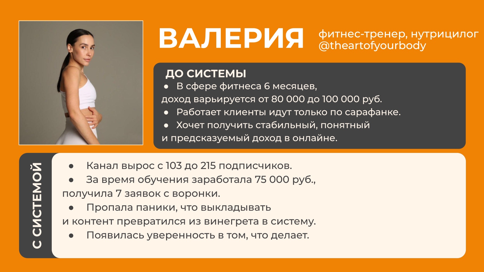Кейс Валерии, фитнес тренера и нутрициолога
